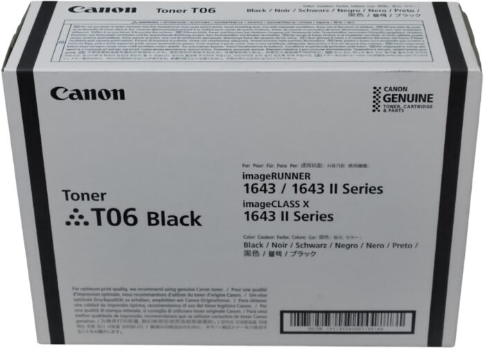 Toner Canon T06 imageRUNNER 1643P / 1643i / 1643iF / 1643 Series Black con Rendimiento aproximado de 20,500 paginas