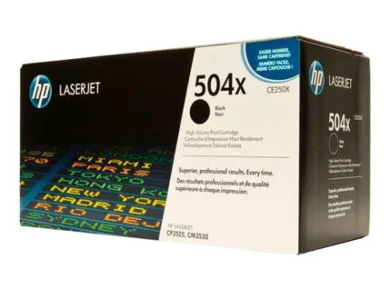 Toner Hp CE250X (504X) L.J. CP3525 Negro 10500P Compatibilidad: HP laserjet cp3525, cm3530, rendimiento 10500 paginas