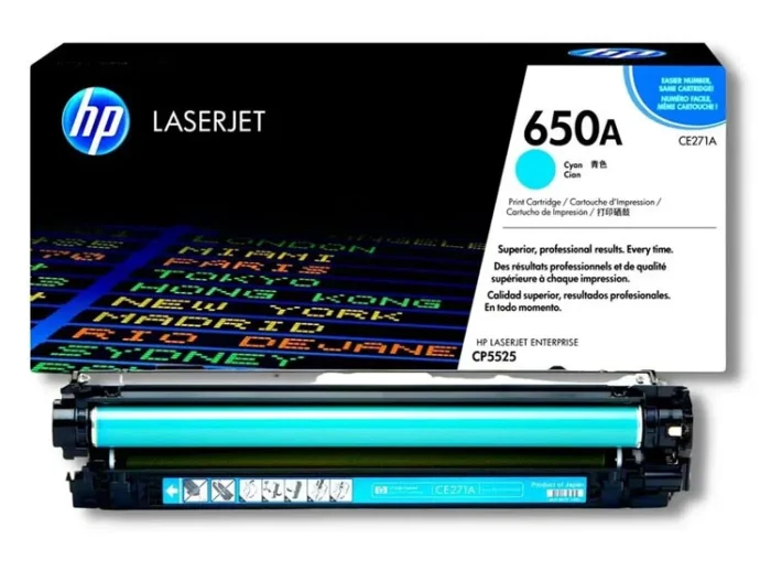 Toner Hp CE271A (650A) L.J. CP5525 Cyan obtendrá colores vibrantes, texto nítido, líneas finas y una salida consistente, página tras página.