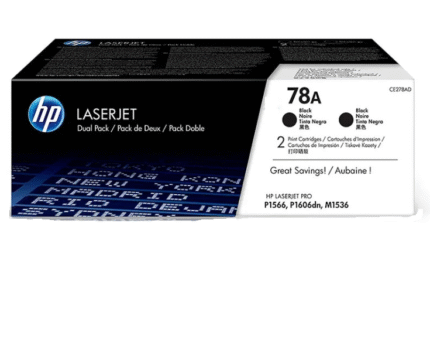 Toner Hp CE278AD (78AD) (Pack 2 CE278A) Los Paquetes de dos cartuchos de tóner HP L.j.t originales ofrecen calidad de impresión profesional.