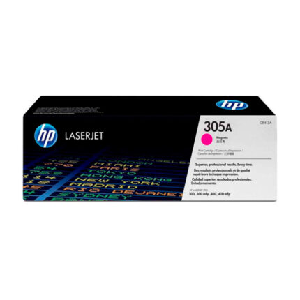 Toner Hp CE413A (305A) L.J. PRO 400 Magenta 2600pg Confíe en el rendimiento uniforme de HP, tanto si imprime en blanco y negro como en color.