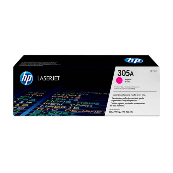 Toner Hp CE413A (305A) L.J. PRO 400 Magenta 2600pg Confíe en el rendimiento uniforme de HP, tanto si imprime en blanco y negro como en color.