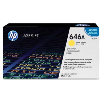 Toner Hp CF032A (646A) L.J. CM4540 Yellow obtendrá colores vibrantes, texto nítido, líneas finas y una salida consistente, página tras página.