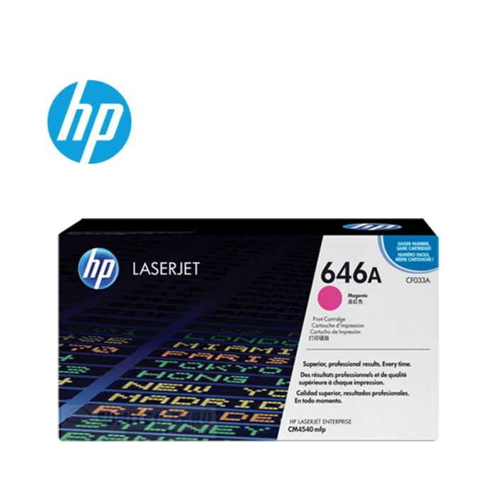Toner Hp CF033A (646A) L.J. CM4540 Magenta obtendrá colores vibrantes, texto nítido, líneas finas y una salida consistente, página tras página.