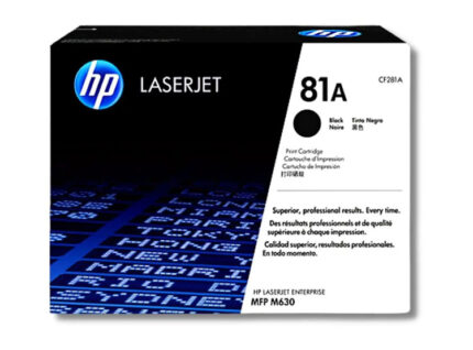 Toner Hp CF281A (81A) Mfp M630 Negro 10.5 Pag viene con un chip inteligente insertado en el cartucho tiene un rendimiento excelente