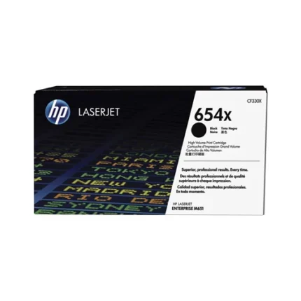 Toner Hp CF330X (654X) Ent M651 Negro 20.5k Pg garantiza impresiones nítidas y profesionales, perfectas para cualquier entorno empresarial o de oficina.