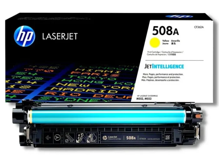 Toner Hp CF362A (508A) Mfp M553 Yellow 5.0kpg.Compatibilidad Con Impresoras HP Color LaserJet Enterprise M552/M553dn/M553dh/M577dn.