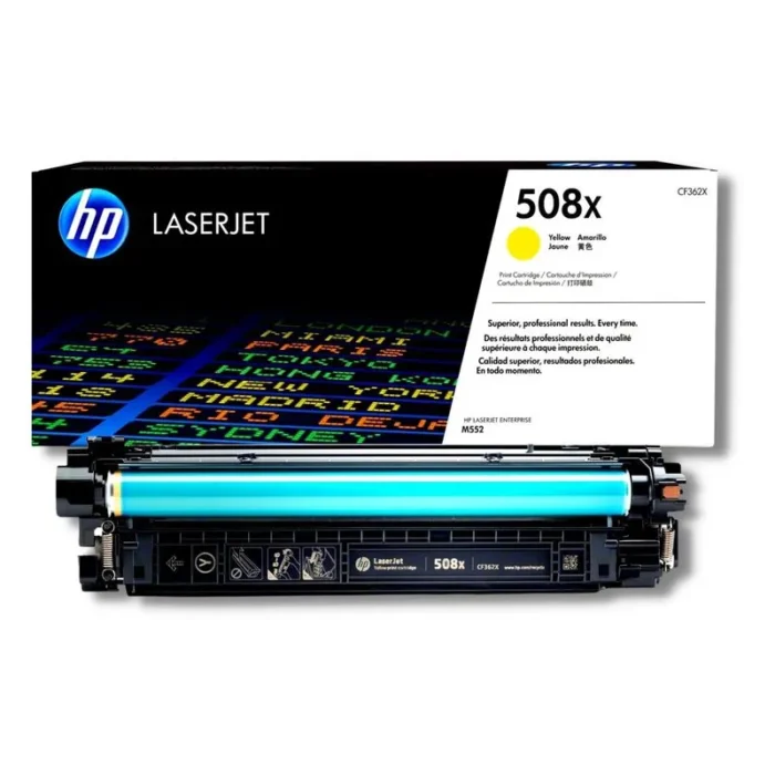 Toner Hp CF362X (508X) Mfp M553 Yellow 9.5kpg..Compatibilidad Con Impresoras HP Color LaserJet Enterprise M552/M553dn/M553dh/M577dn.