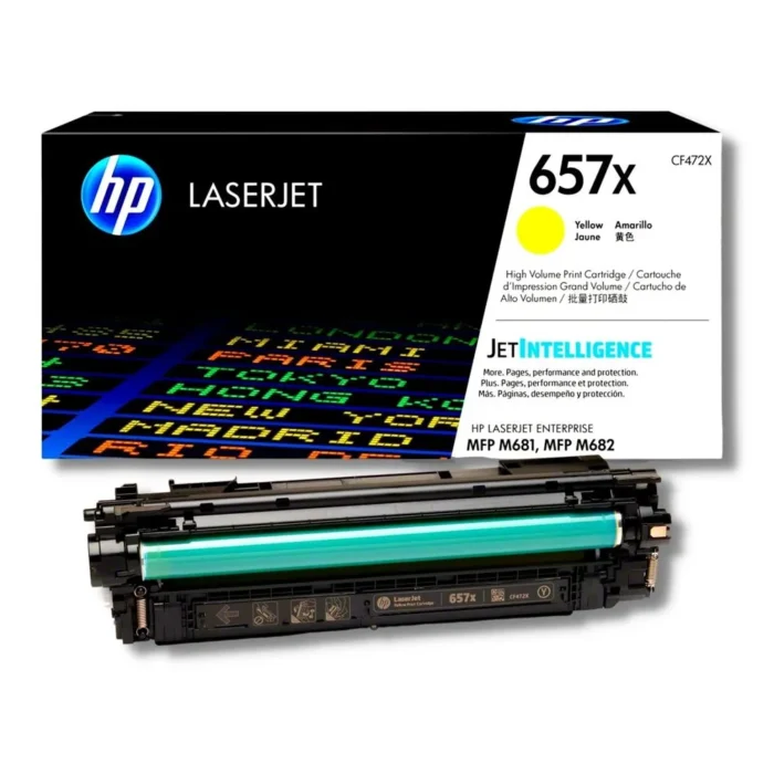 Toner Hp CF472X (657X) Yellow Ent M681 23kpg cuentan con altos estándares de calidad de impresión y al mejor precio del mercado