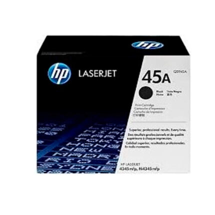 Toner Hp Q5945A (45A) L.J. 4345 Negro tiene un rendimiento excelente si se trata de impresiones de calidad, la cual te rinde para 18.000 páginas