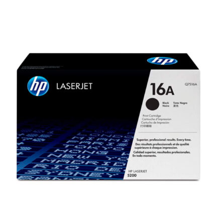 Toner Hp Q7516A (16A) L.J. 5200 Negro tiene un rendimiento excelente si se trata de impresiones de calidad, la cual te rinde para 12.000 páginas