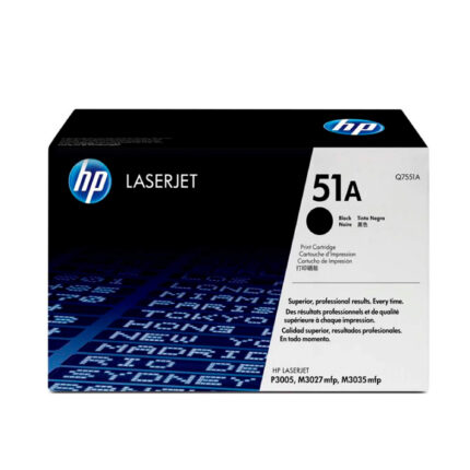 Toner Hp Q7551A (51A) L.J. P3005 M3027 Negro te ofrece calidad de impresión en color negro nítido y radiante, te brinda garantía de fábrica
