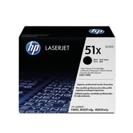 Toner Hp Q7551X (51X) L.J. P3005x Negro te ofrece calidad de impresión  nítido y radiante, te brinda garantía de fábrica te rinde para 13.000 págs