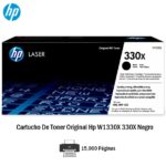 Toner Hp W1330X (330X) L.J. 408dn Black 15,000 Pgs viene con un chip inteligente insertado en el cartucho 330X De Alto rendimiento.
