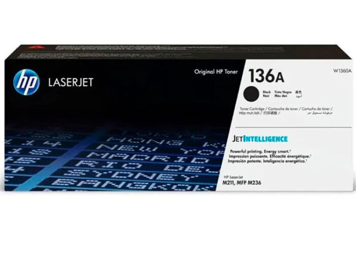 Toner Hp W1360A (136A) L.J. M211 Black 1,150 Pgs permiten imprimir textos y gráficos en color negro nítido con opciones de alto rendimiento.