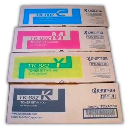 Toner Kyocera FS-C8500DN TK-882 Pack Original con Rendimiento 25000 páginas en negro y 18000 en color.