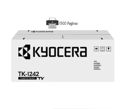 Tóner Kyocera TK-1242 Negro para Multifuncional MA2000w 1,500 páginas es un consumible original diseñado específicamente para la impresora