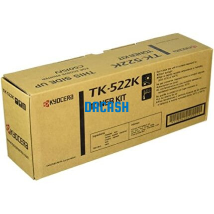 Toner Kyocera TK-522K Original Negro que produce impresiones nítidas y colores amarillos vivos gracias a su fórmula cerámica avanzada