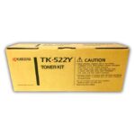 Toner Kyocera TK-522Y Original Yellow que produce impresiones nítidas y colores amarillos vivos gracias a su fórmula cerámica avanzada