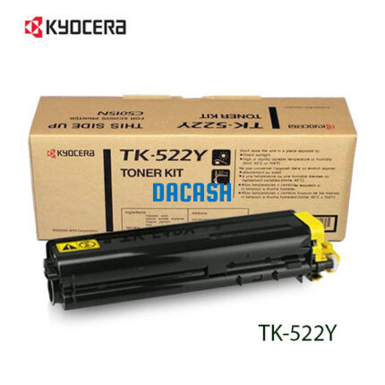 Toner Kyocera TK-522Y Original Yellow que produce impresiones nítidas y colores amarillos vivos gracias a su fórmula cerámica avanzada