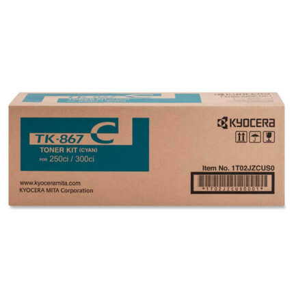 Toner Kyocera TK-867C Original Cyan te ofrece calidad de impresión en color Cian nítido y radiante, te brinda garantía de fábrica