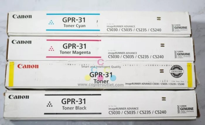 Tóner Original Canon GPR-31 iR ADV C5030 / C5035 Juego Completo Tiene Un Rendimiento De 37.000 Págs negro y colores 27,000 pags