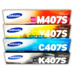 Toner Samsung CLT-407S CLX-3185, CLP-325 Pack Original con rendimiento de 1500 páginas en negro y 1000 páginas en color.