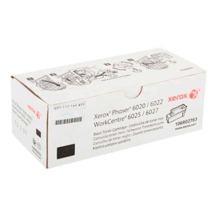 Toner Xerox 106R02763 Negro 6020/6027 Para Impresora  Phaser 6020/6022, Workcentre 6025/6027 Rendimiento 2000 Paginas de impresion