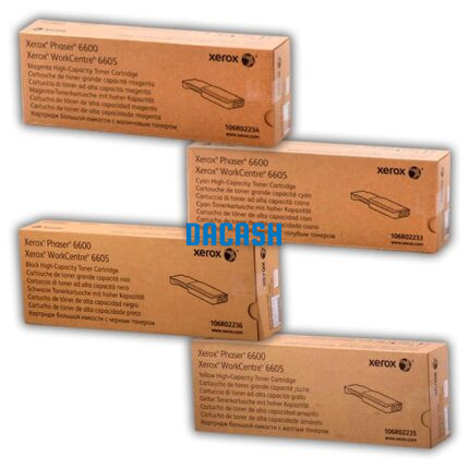 Toner Xerox Phaser 6600 Pack Original Tipo: Toner Color: Cyan, Magenta, Yellow, Negro Rendimiento: 6,000 Pags en color y 8000 pags en negro